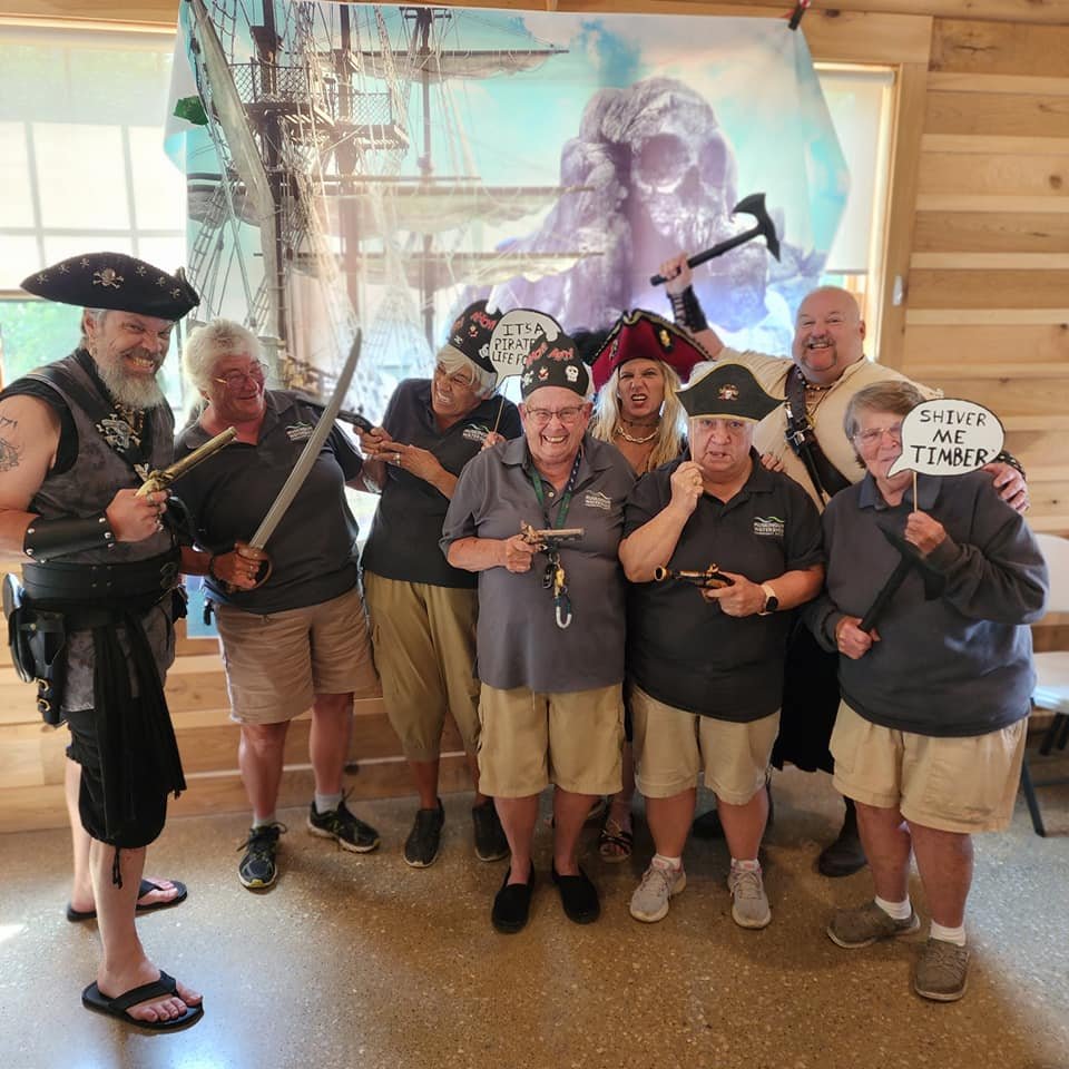 Fun photo with the Black Tide Buccaneers and staff at Charles Mill Lake Park, Mansfield, Ohio